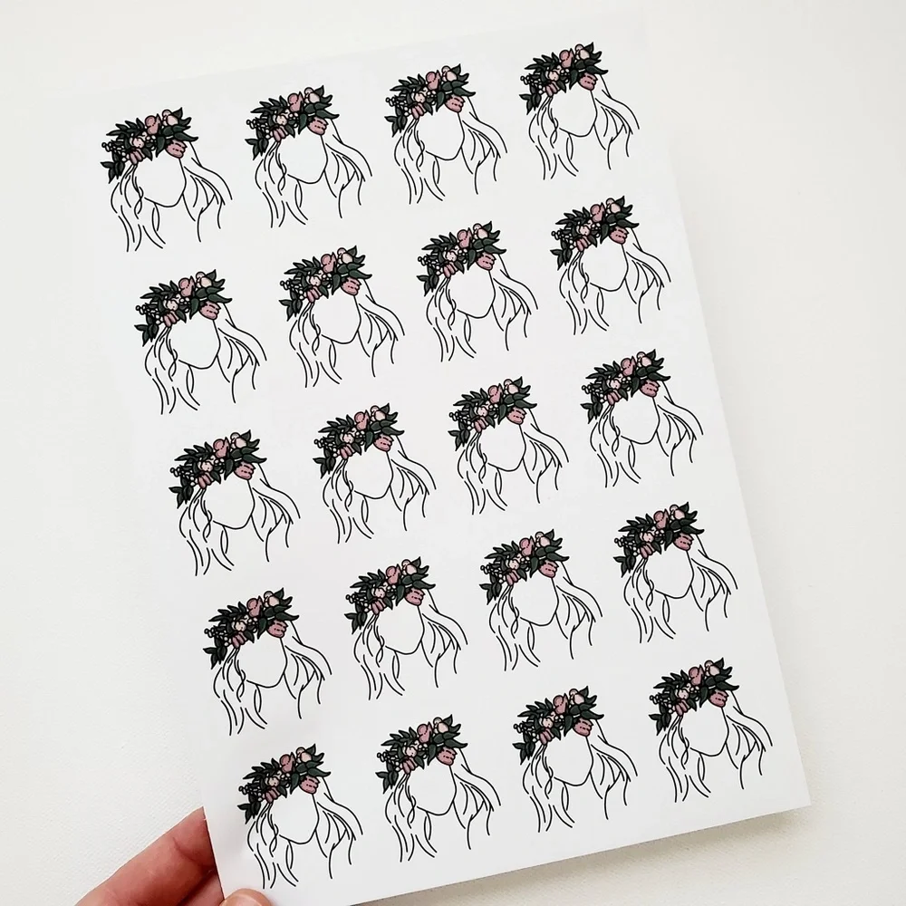 LB067 STICKERS Custom Poshmark Stickers Bohemian Girl Shipping Supplies - Picture 3 of 7